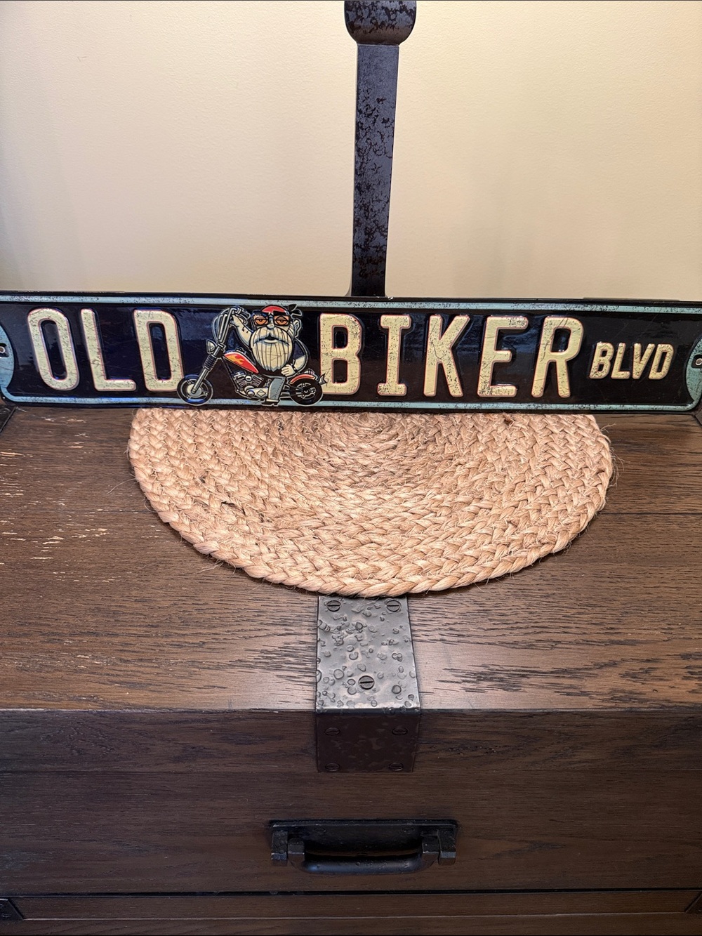 Old Biker Motorcycle Metal Sign